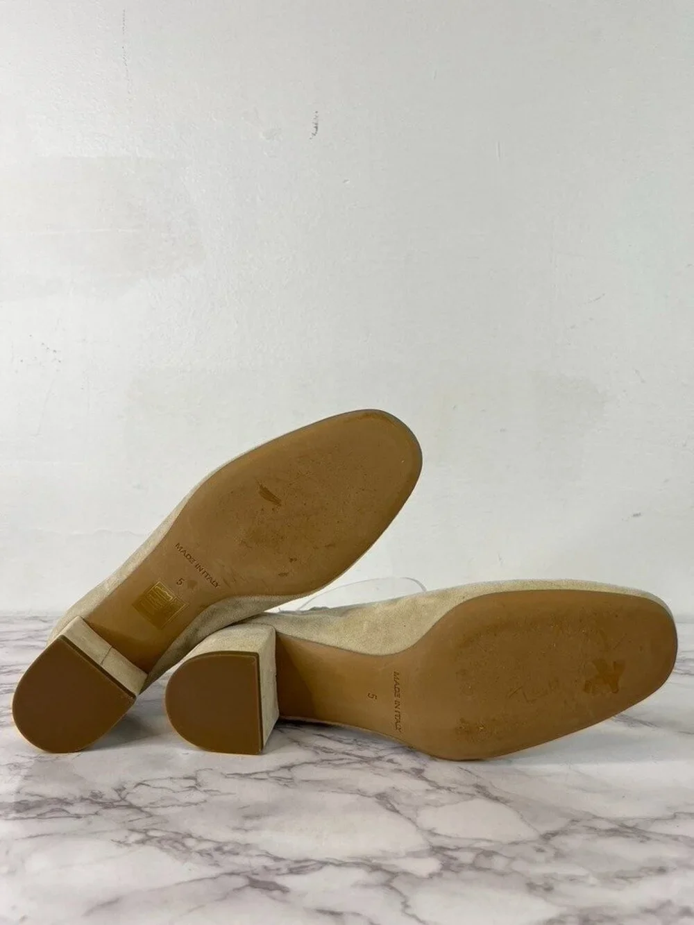 Everlane Women's Taupe The Italian Leather Day Heel Suede Sz 5